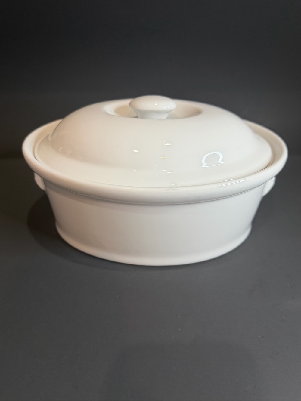 DANSK Designs vintage white porcelain casserole Baking dish with lid 2 quarts